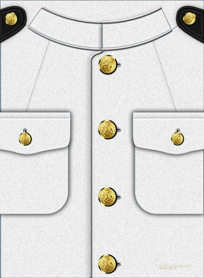 Navy Insignia Digital Art - U S Navy Dress White Uniform by Serge Averbukh