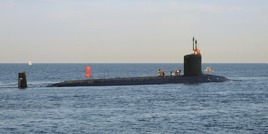 US Navy Submarine leaving Port Photograph by Bradford Martin