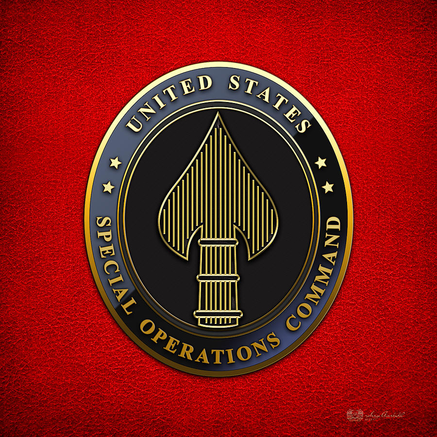 U. S. Special Operations Command - U S S O C O M   Emblem Digital Art by Serge Averbukh