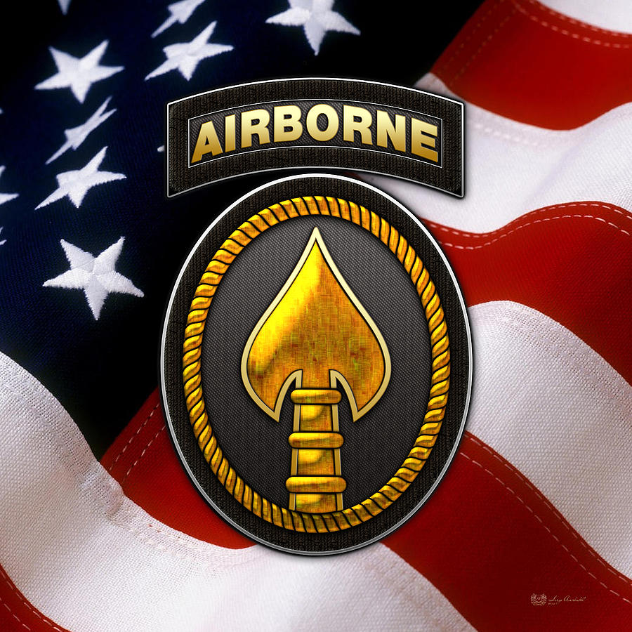 U. S. Special Operations Command -  U S S O C O M Patch over American Flag Digital Art by Serge Averbukh