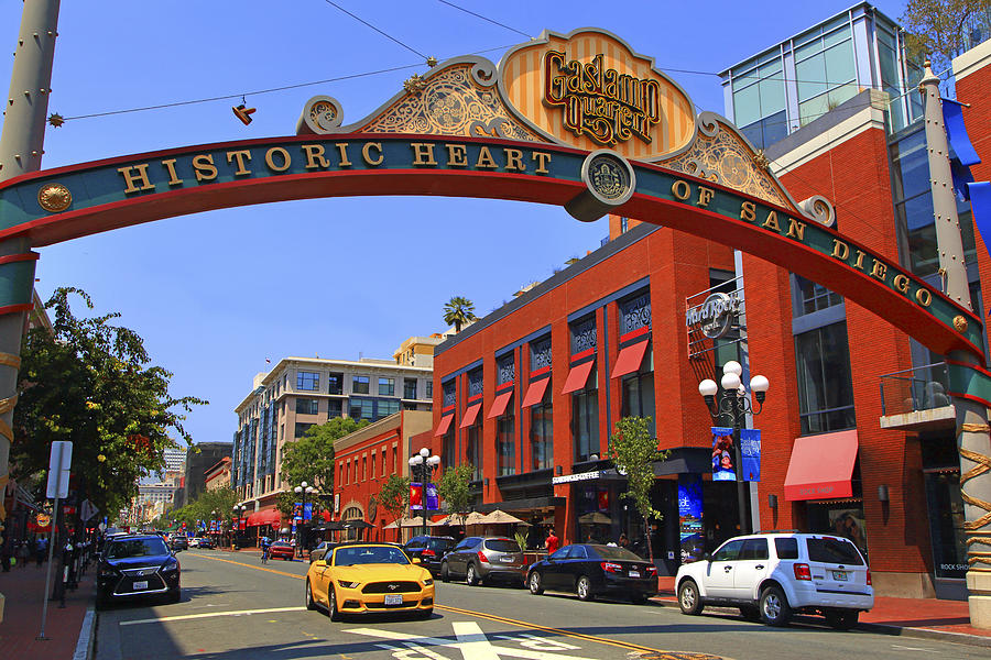 USA, California, San Diego. Historic town centre. Gaslamp Quarter Photograph by Philippe TURPIN