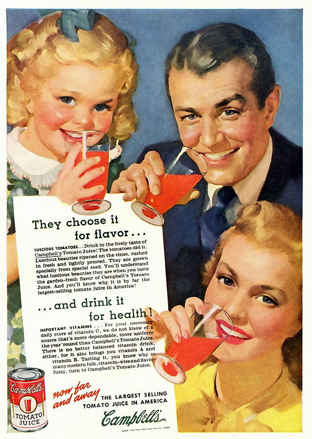 Juice Photograph - Usa Campbells Magazine Advert by The Advertising Archives