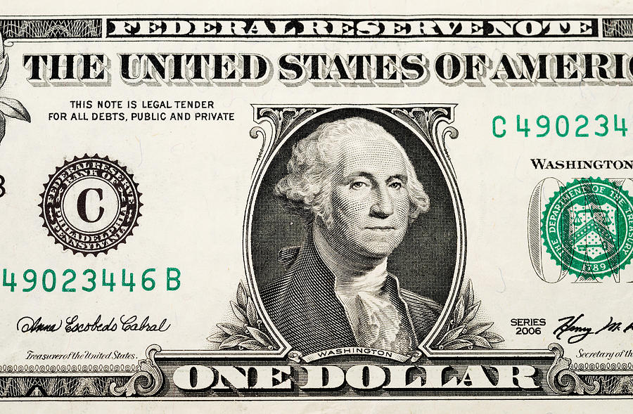 USA currency one dollar bill Photograph by NoDerog