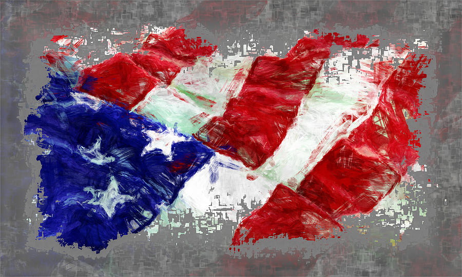 USA Flag Distressed Abstract Digital Art by David G Paul