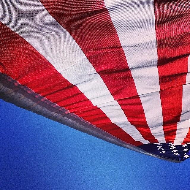 Flag Photograph - #usa #flag #red #white #blue #america by Christopher Adamo-Rocco