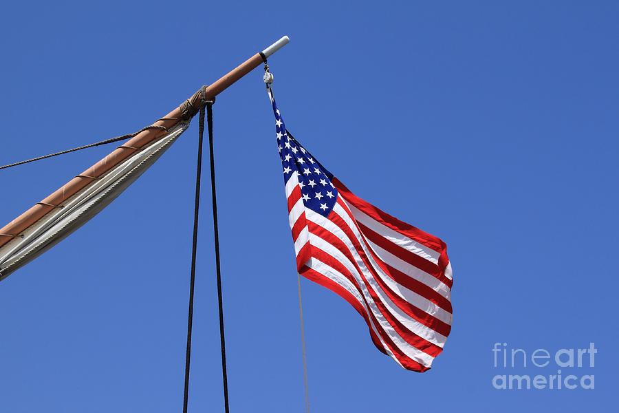 USA flag sail ship Photograph by Henrik Lehnerer