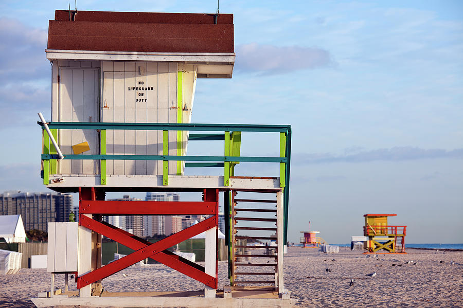 Usa, Florida, Miami Beach, Lifeguard Hut Photograph by Henryk Sadura