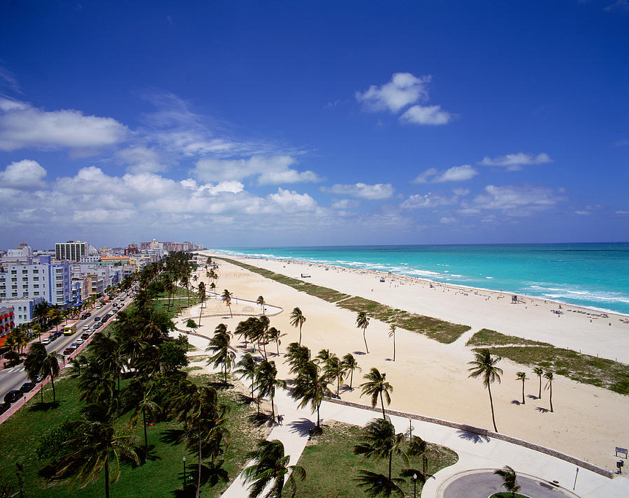 Miami Photograph - Usa, Florida, Miami, Ocean Drive by Panoramic Images