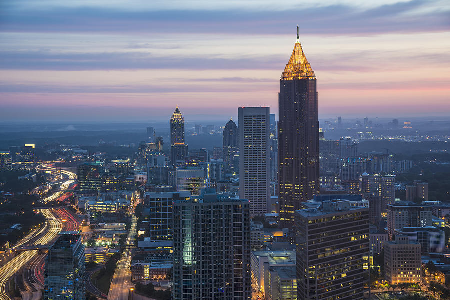 USA, Georgia, Atlanta, Cityscape with skyscrapers at dawn Photograph by Dermot Conlan