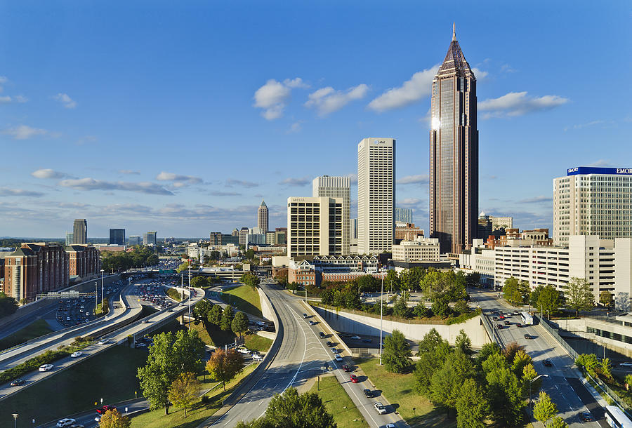 USA, Georgia, Atlanta, View of downtown Photograph by Tetra Images