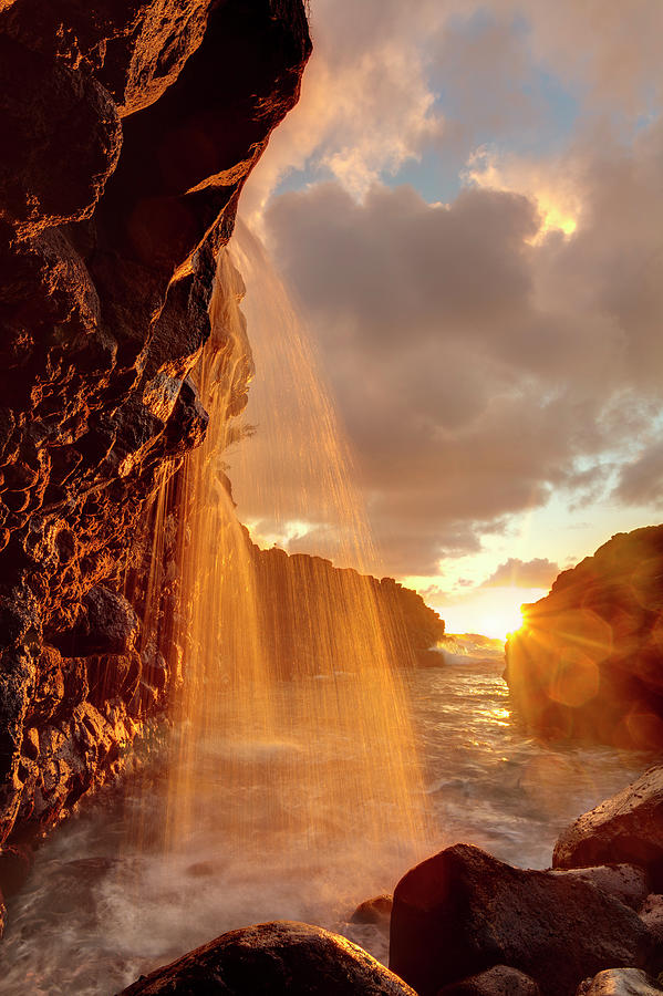 Usa, Hawaii, Kauai, Waterfall Photograph by Michele Falzone