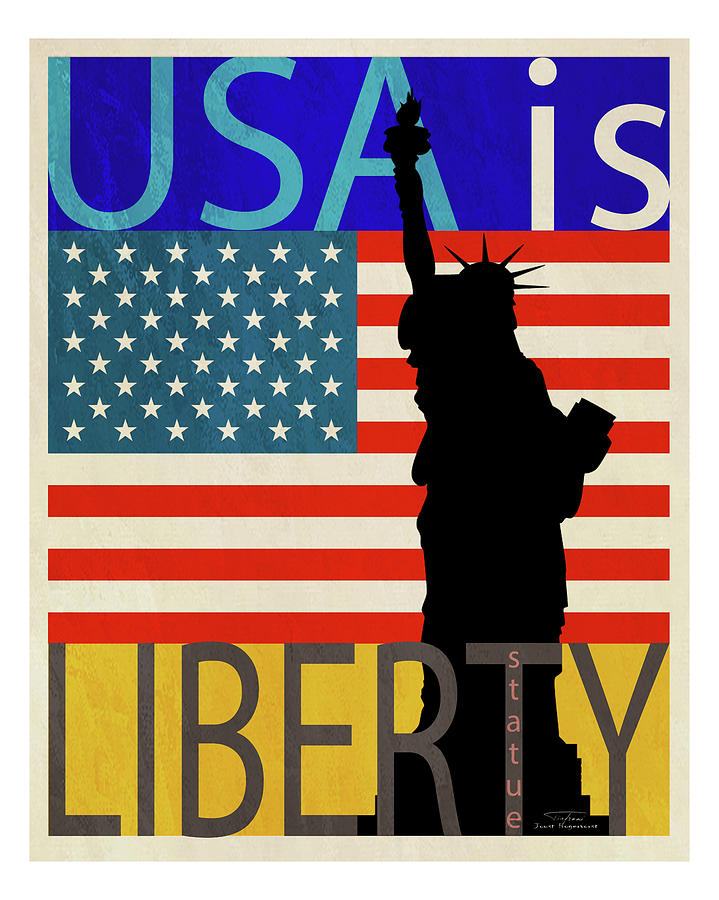United States Drawing - USA IS Liberty by MGL Meiklejohn Graphics Licensing