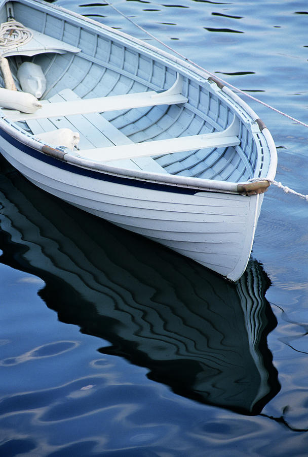 USA, Maine, Rockport, Dinghy Moored Photograph by Ann Collins - Fine ...