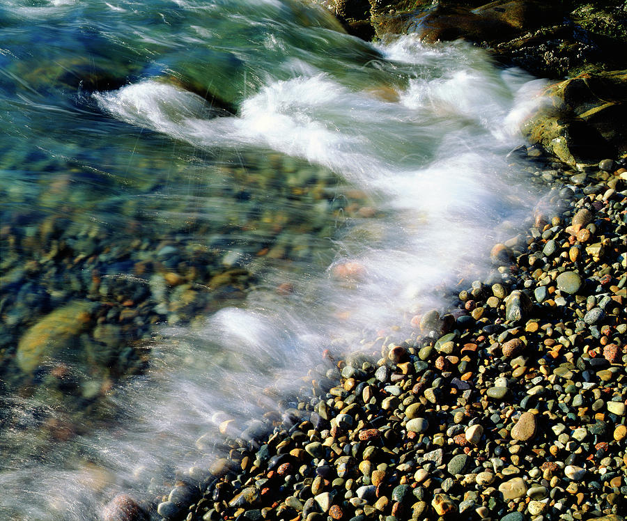 Abstract Photograph - USA, Maine, Waves Breaking On A Rock by Jaynes Gallery