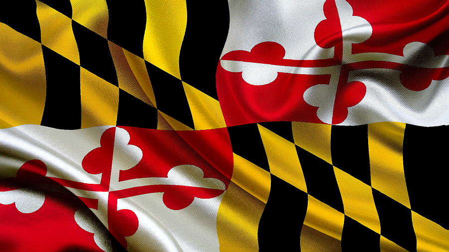 Flag Photograph - USA Maryland Flag by VRL Arts