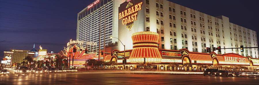 Las Vegas Photograph - Usa, Nevada, Las Vegas, Buildings Lit by Panoramic Images
