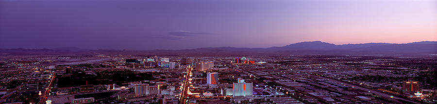 Las Vegas Photograph - Usa, Nevada, Las Vegas, Sunset by Panoramic Images