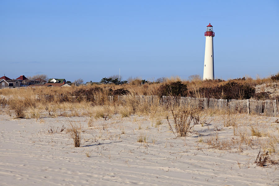 USA, New Jersey, Cape May, Lighthouse on beach Photograph by Henryk Sadura