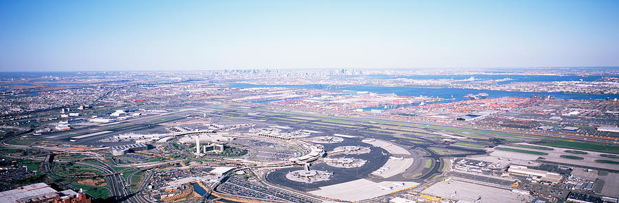 Usa, New Jersey, Newark Airport, Aerial Photograph by Panoramic Images
