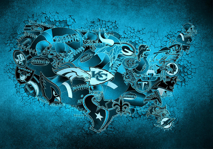 Miami Dolphins Painting - Usa Nfl Map Collage 13 by Bekim M