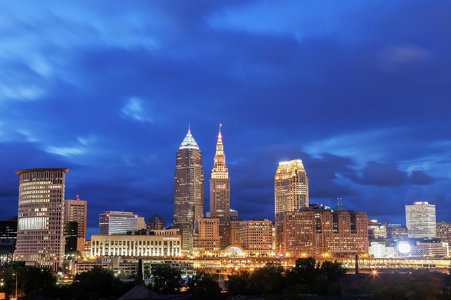 Usa, Ohio, Cleveland, City Skyline At Photograph by Henryk Sadura