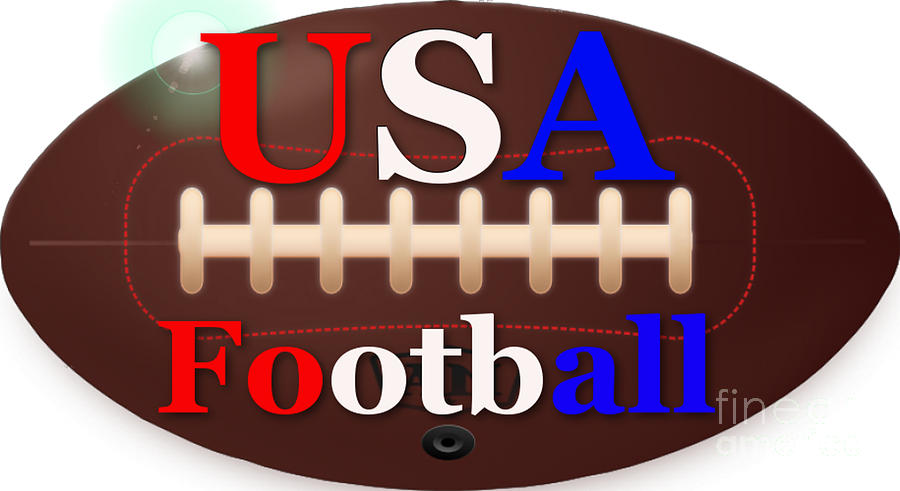 USA football vintage Digital Art by Vintage Collectables