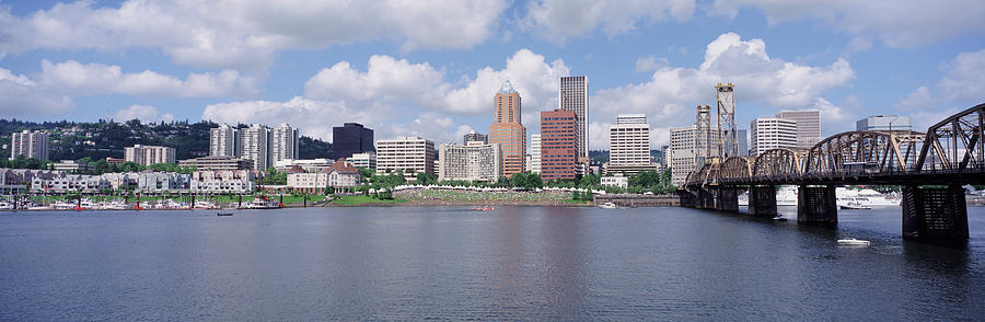 Portland Photograph - Usa, Oregon, Portland, Willamette River by Panoramic Images