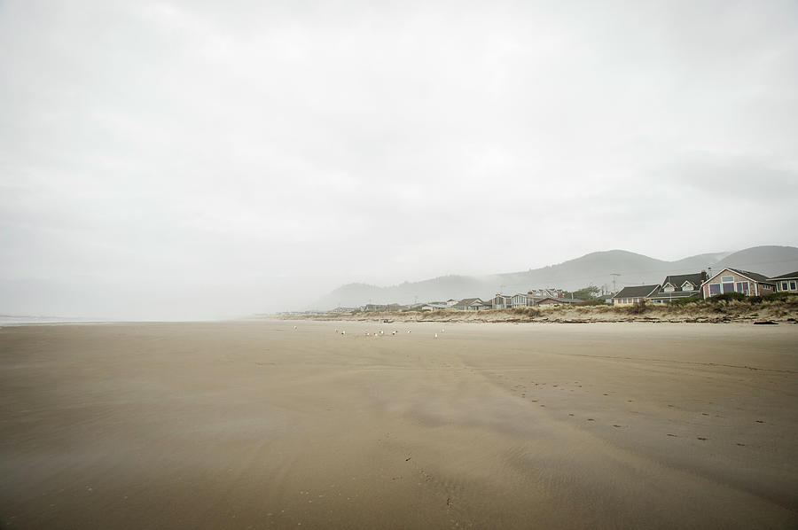 Usa, Oregon, Rockaway Beach, Empty Beach Photograph by Erik Isakson
