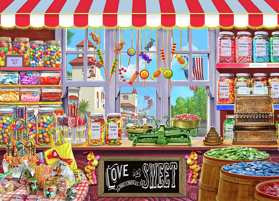 Usa Sweetshoppe Painting by MGL Meiklejohn Graphics Licensing
