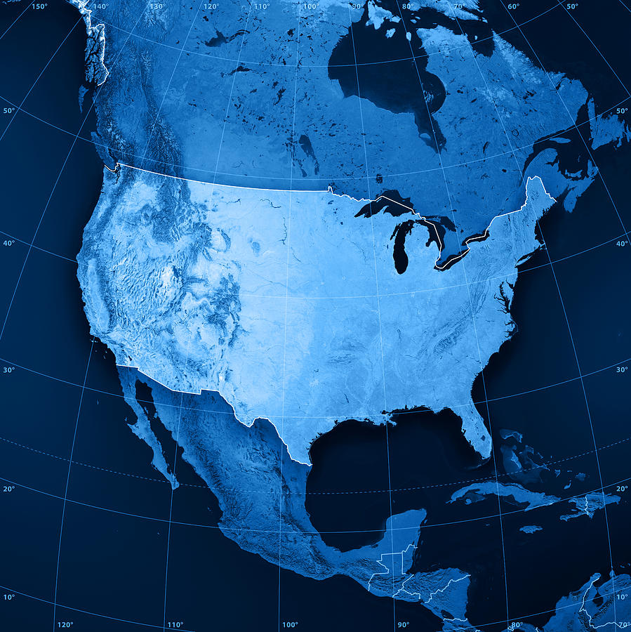 USA Topographic Map Photograph by FrankRamspott