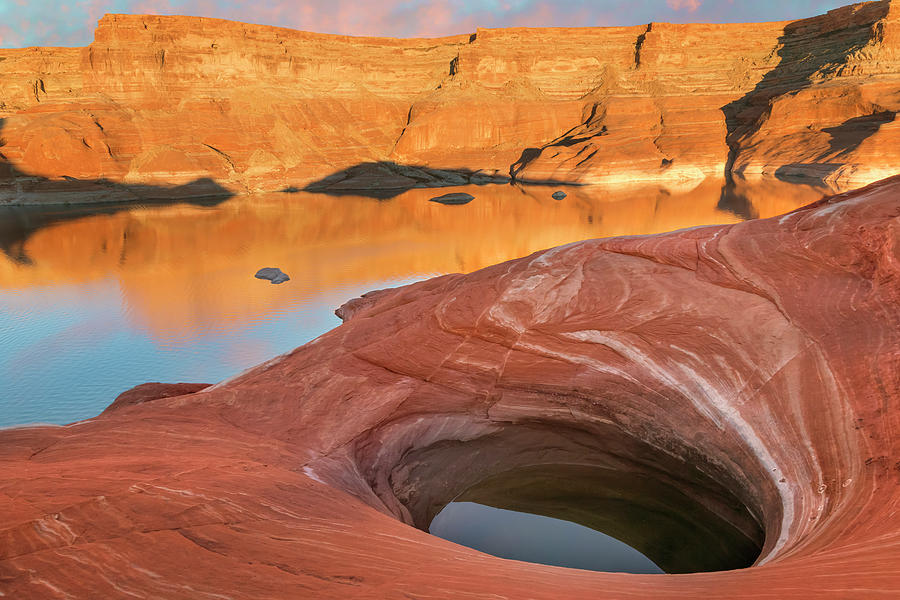 Landscape Photograph - USA, Utah A Weathering Pit At Lake by Jaynes Gallery