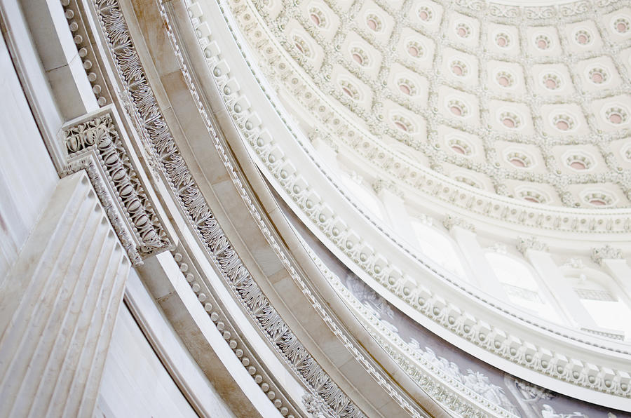USA, Washington DC, Capitol Building, Close up of coffers on ceiling Photograph by Jamie Grill