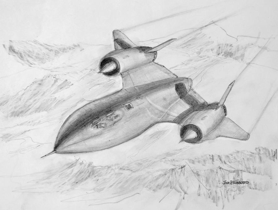 Usaf Lockheed Sr71 Blackbird Drawing by Jim Hubbard