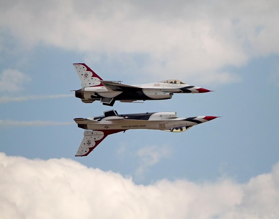 USAF Thunderbird Formation of two Photograph by Jack Nevitt