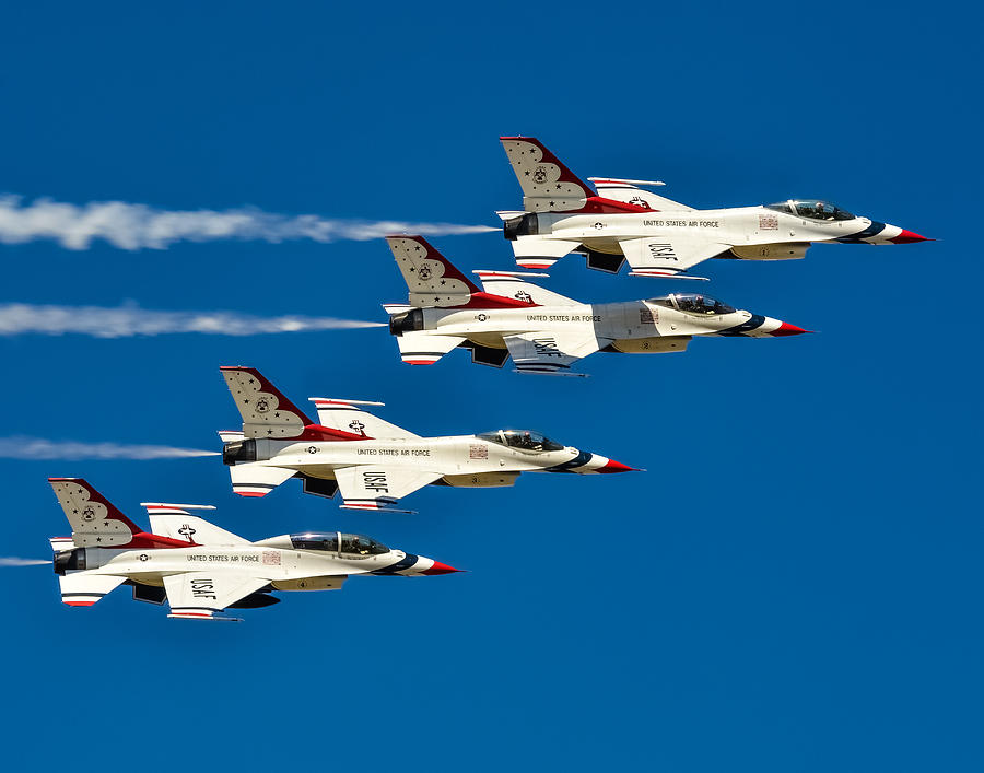 USAF Thunderbirds Trail Formation Photograph by Chris Malone - Pixels