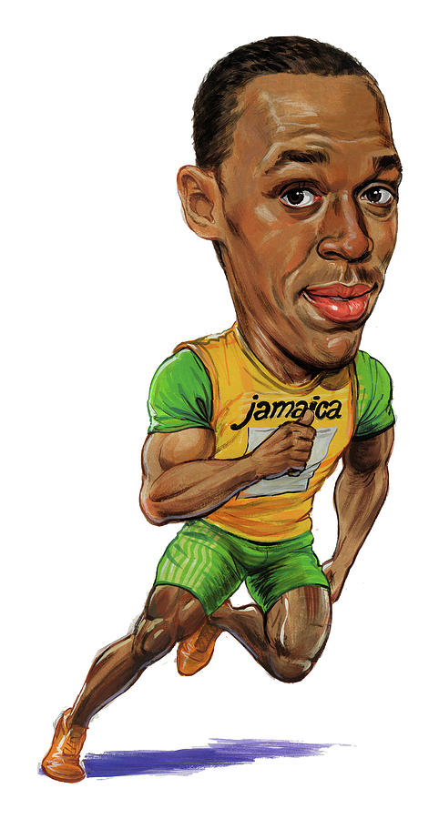 Usain Bolt Poster Sprinter Lightning Bolt Olympic Champion Print Frame 