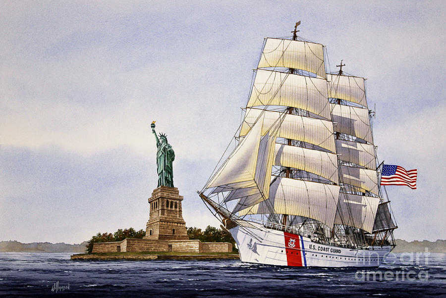 US Coast Guard EAGLE Painting by James Williamson