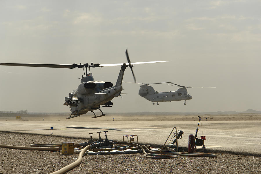 Helicopter Photograph - USMC Helicopters by DFiant DSign