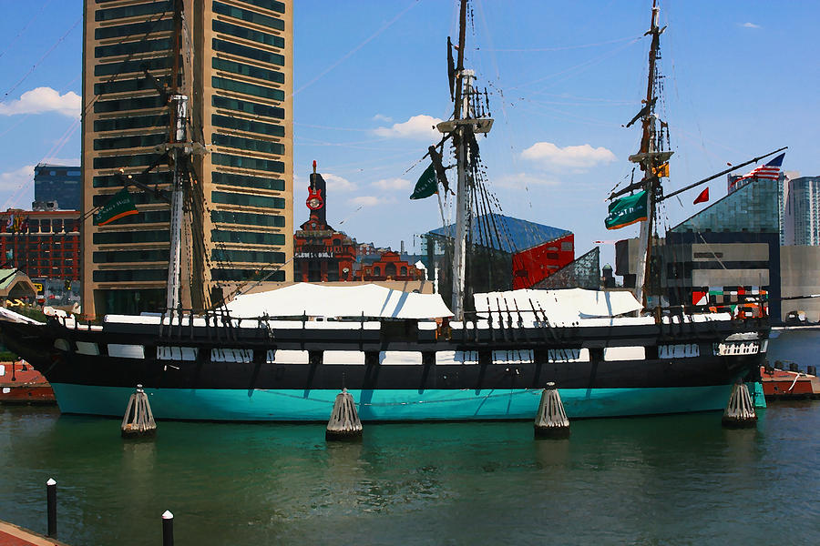 USS Constellation side view drybrush Photograph by Andy Lawless