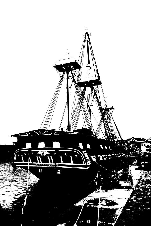 Black And White Photograph - USS Constitution 2 by Norma Brock