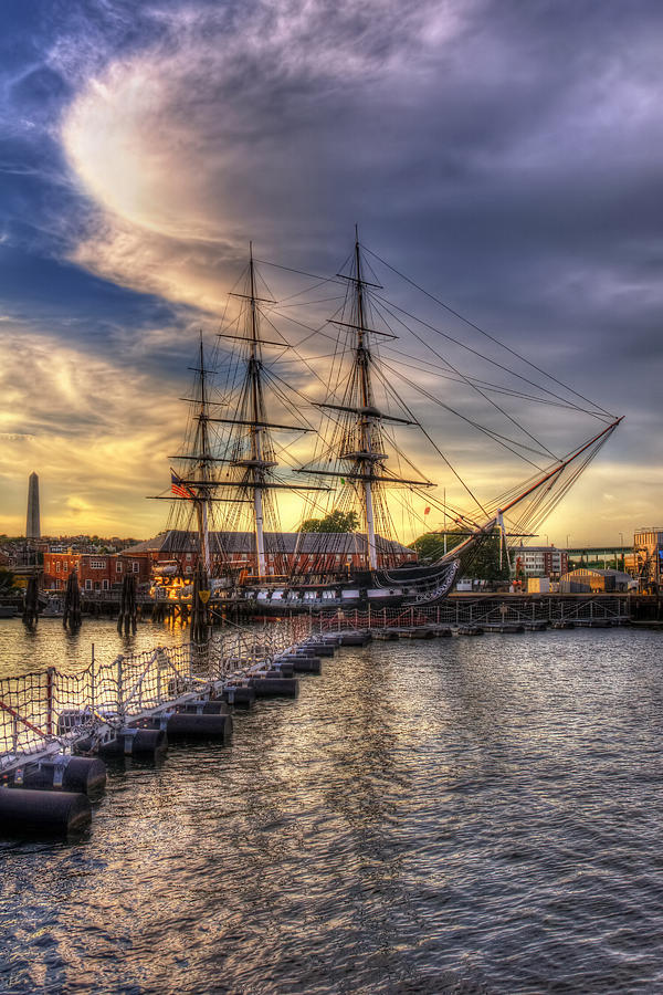 USS Constitution Sunset - Boston Photograph by Joann Vitali