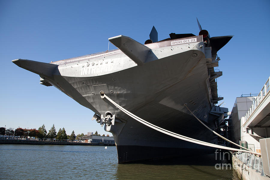 New York City Skyline Digital Art - USS Intrepid by Jonathan Parkes