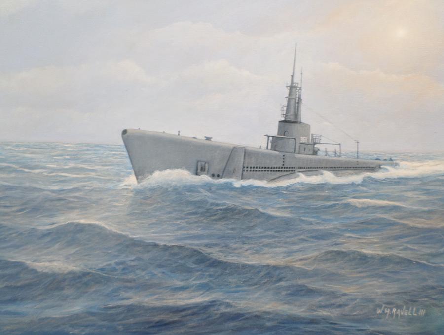 Submarines Painting - USS Jallao by William Ravell Submarines Painting - USS Jallao by William Ravell