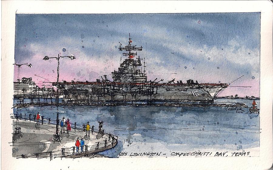 USS Lexington Mixed Media by Tim Oliver
