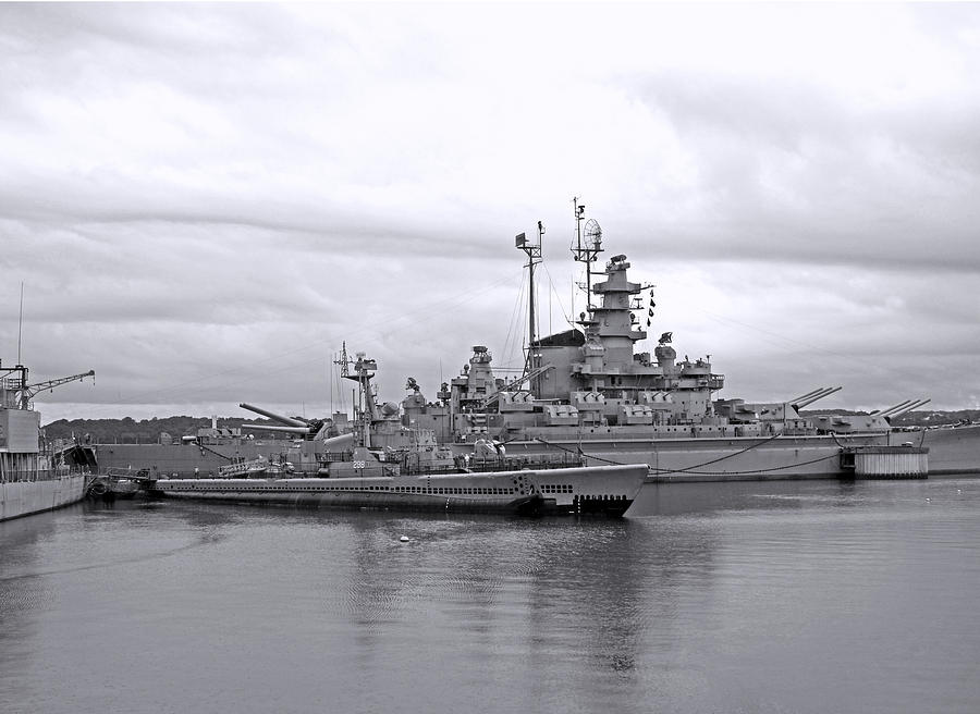 USS Lionfish bw Photograph by Barbara McDevitt