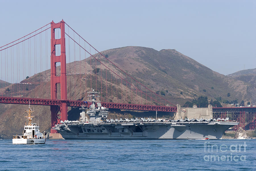 U.S.S. Nimitz Passing Under the Golden Gate Photograph by Rick Pisio
