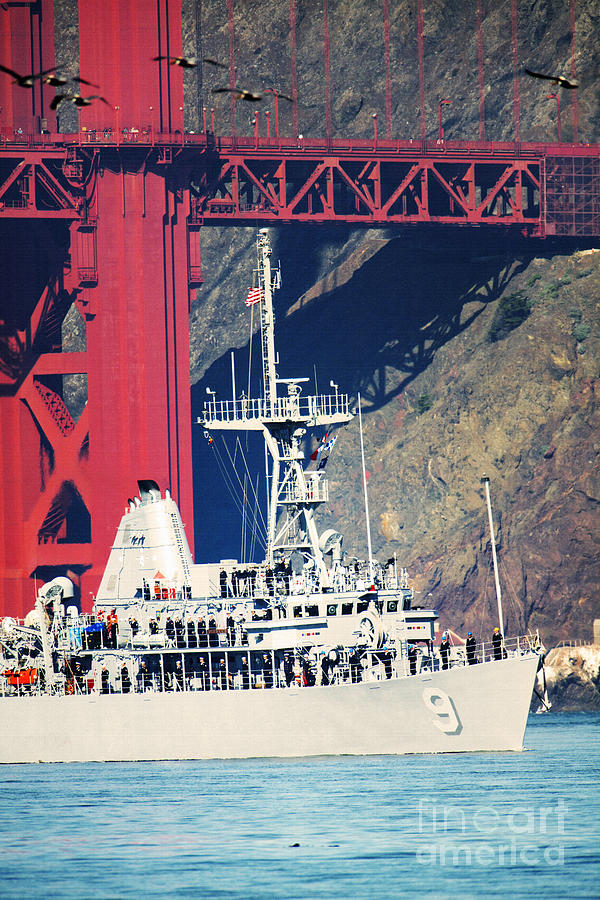 Golden Gate Bridge Photograph - USS Pinckney by Jan Tyler