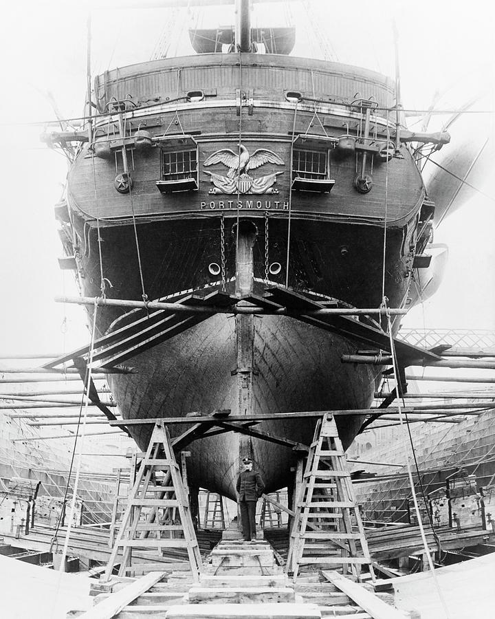 Uss Portsmouth In Dry Dock Photograph by Us Navy/naval History And Heritage Command/science Photo Library