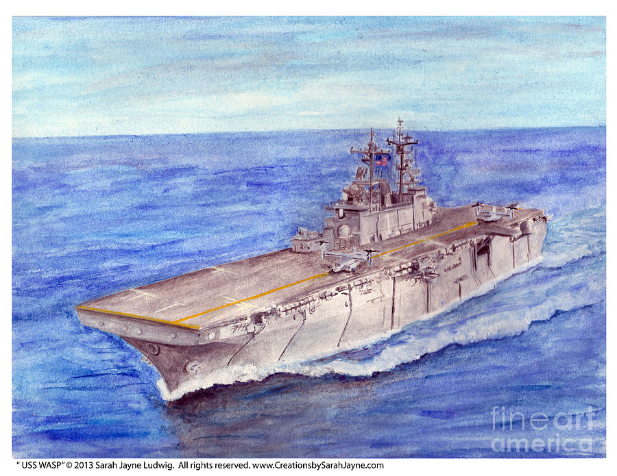 Osprey Painting - USS Wasp by Sarah Howland-Ludwig