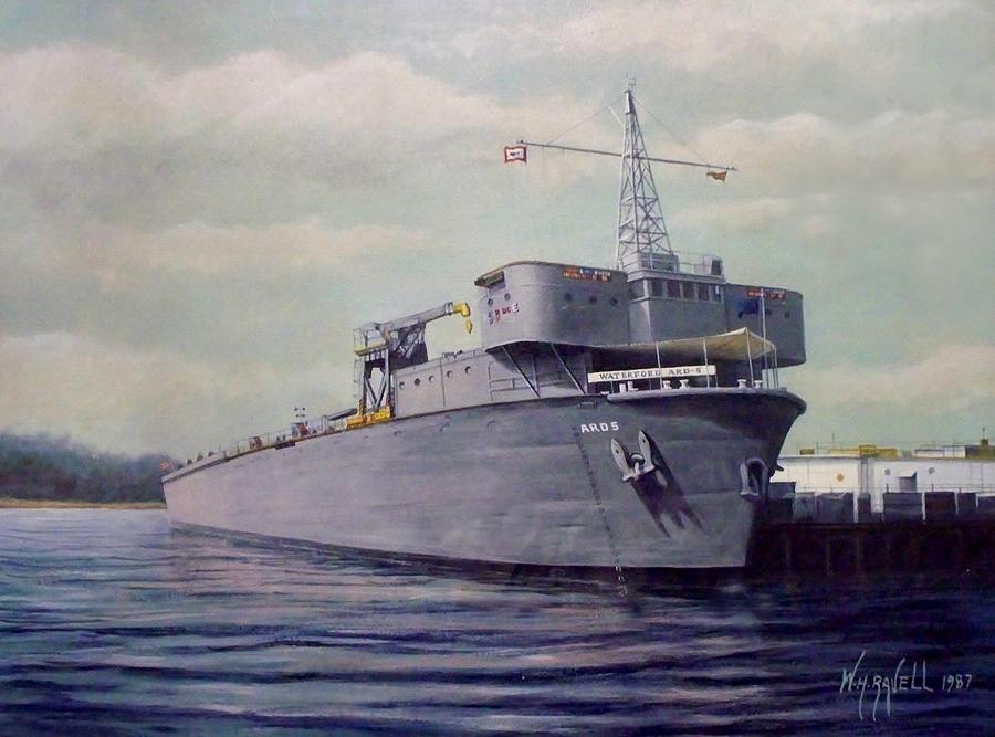 Transportation Painting - USS Waterford ARD-5 by William Ravell